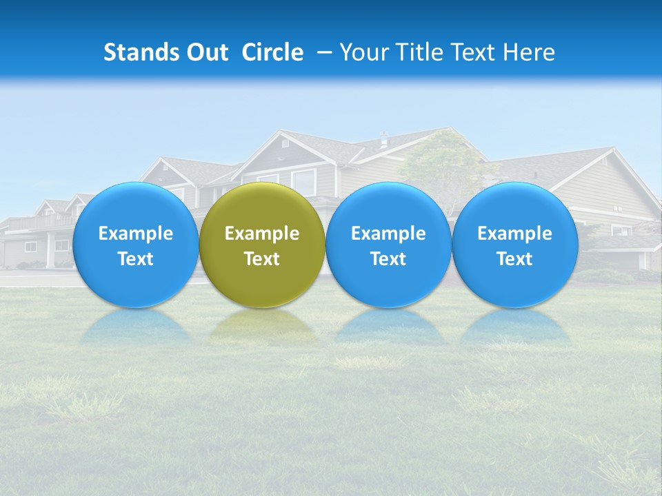 A House In The Middle Of A Green Field PowerPoint Template