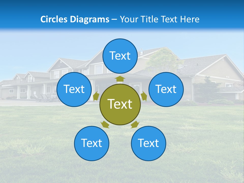 A House In The Middle Of A Green Field PowerPoint Template