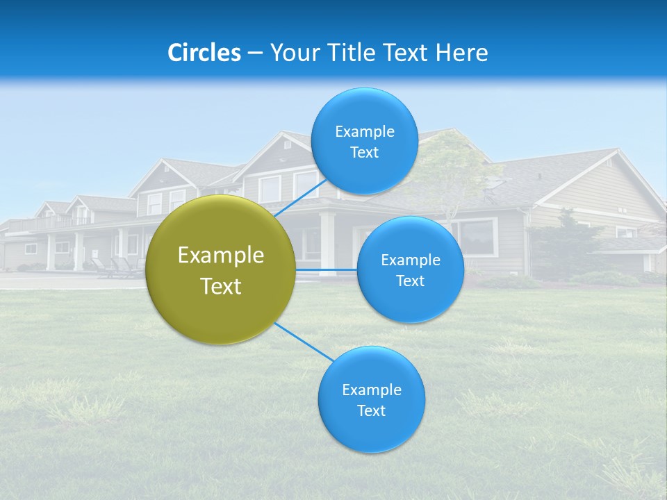 A House In The Middle Of A Green Field PowerPoint Template