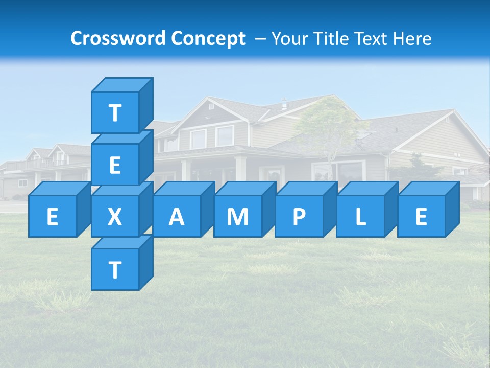 A House In The Middle Of A Green Field PowerPoint Template