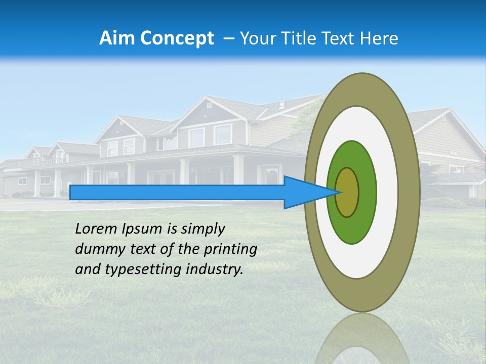 A House In The Middle Of A Green Field PowerPoint Template