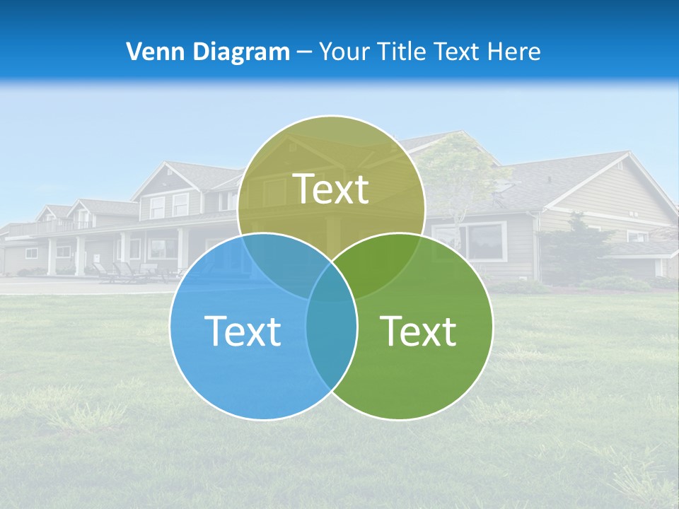 A House In The Middle Of A Green Field PowerPoint Template