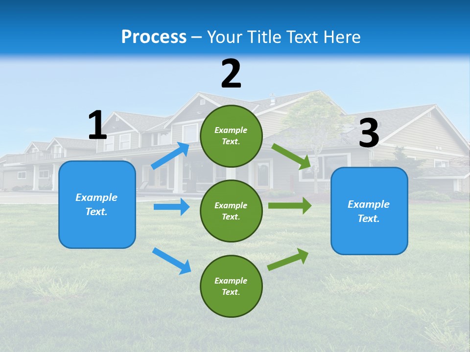 A House In The Middle Of A Green Field PowerPoint Template