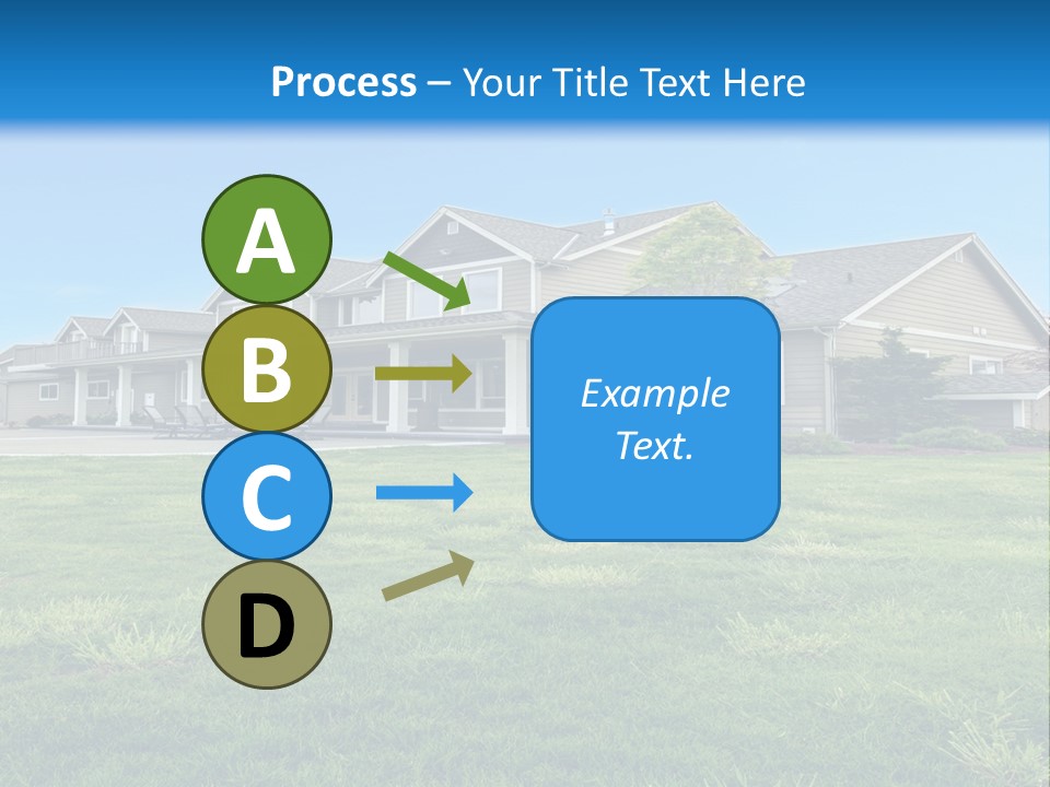 A House In The Middle Of A Green Field PowerPoint Template