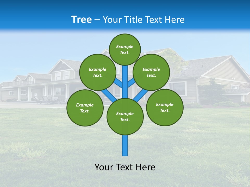 A House In The Middle Of A Green Field PowerPoint Template