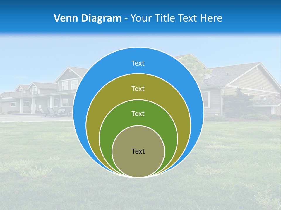 A House In The Middle Of A Green Field PowerPoint Template