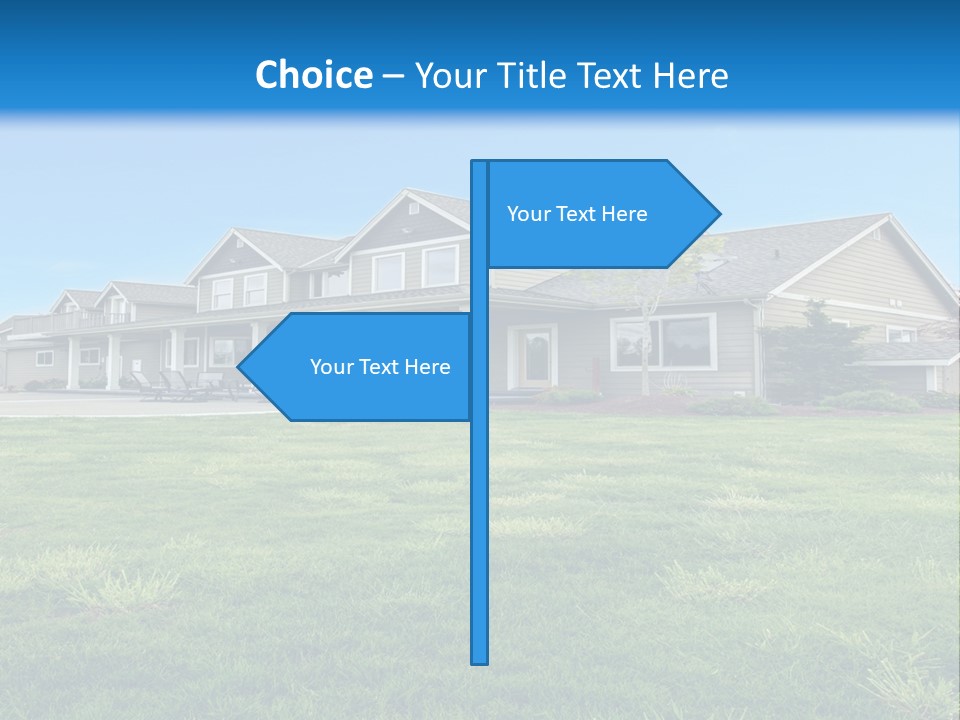 A House In The Middle Of A Green Field PowerPoint Template