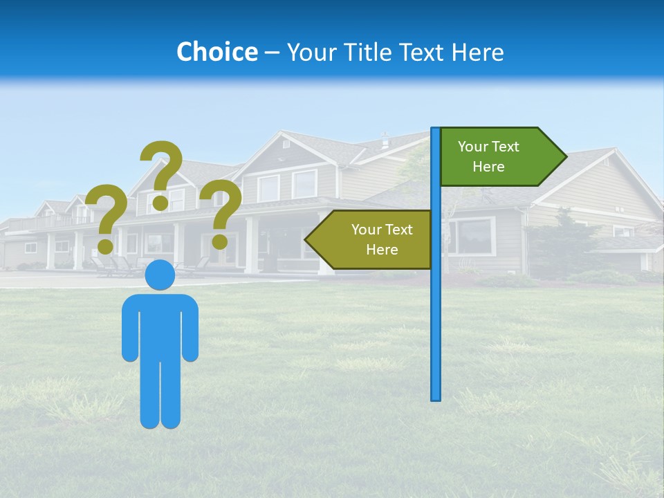 A House In The Middle Of A Green Field PowerPoint Template