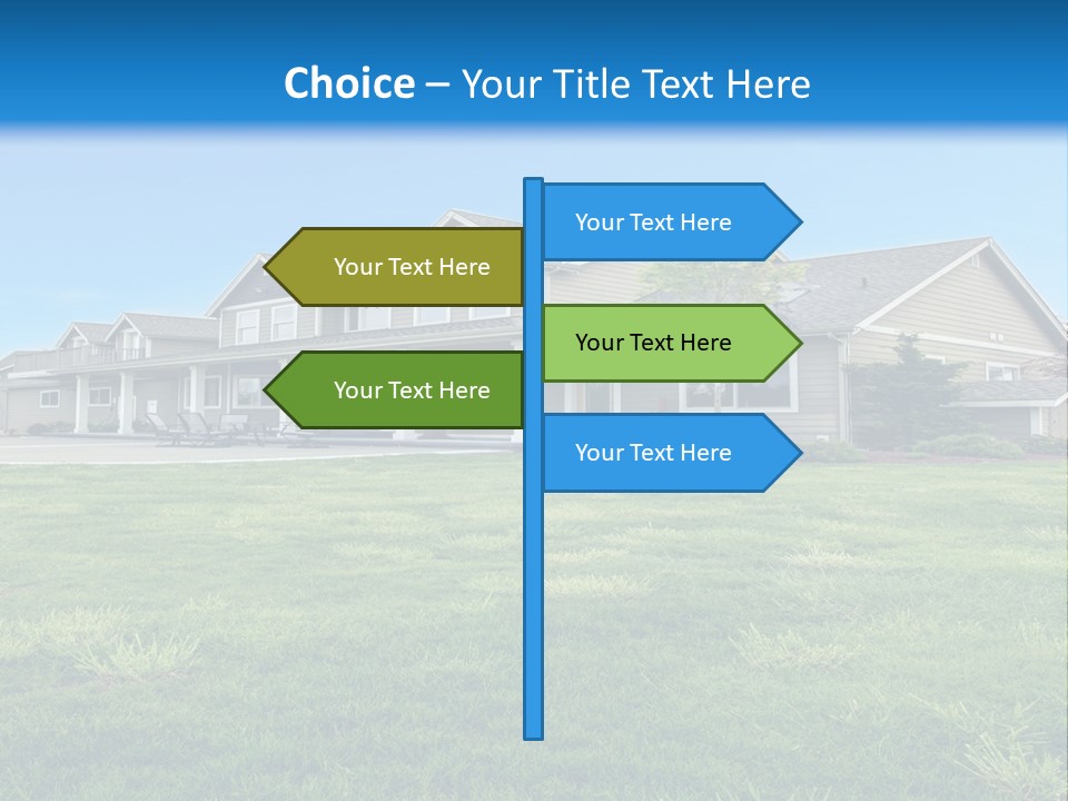 A House In The Middle Of A Green Field PowerPoint Template