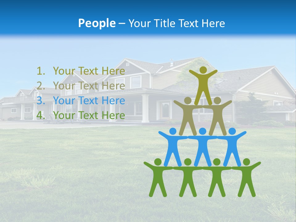 A House In The Middle Of A Green Field PowerPoint Template
