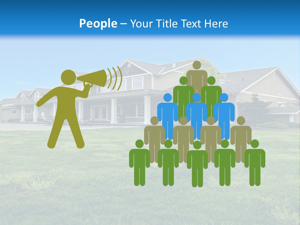A House In The Middle Of A Green Field PowerPoint Template