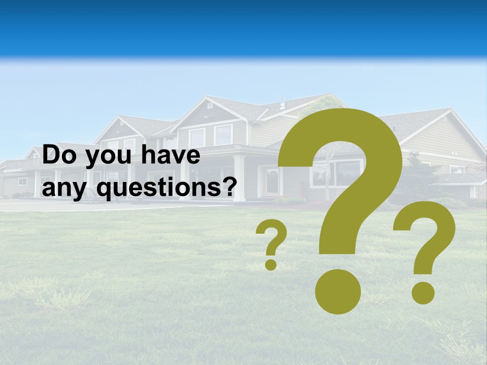 A House In The Middle Of A Green Field PowerPoint Template