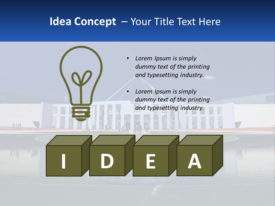 A Large Building With A Fountain In Front Of It PowerPoint Template