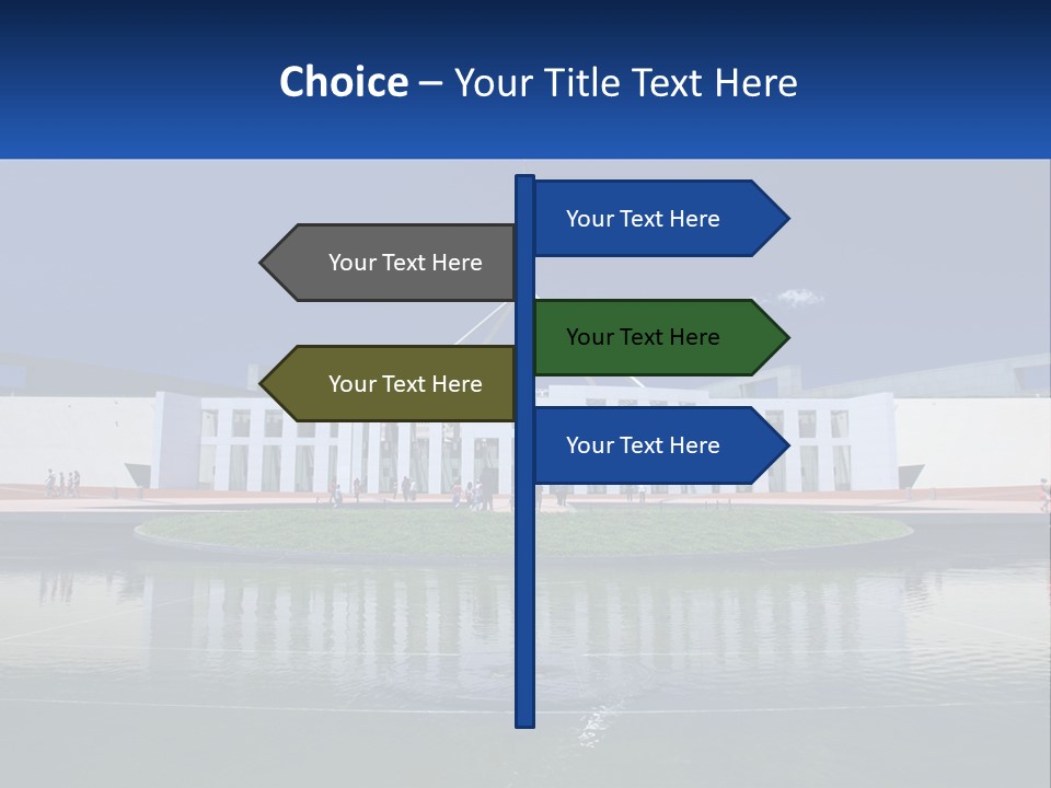 A Large Building With A Fountain In Front Of It PowerPoint Template