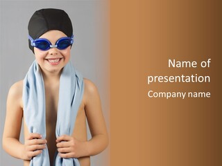 A Young Boy Wearing Sunglasses And A Blue Scarf PowerPoint Template