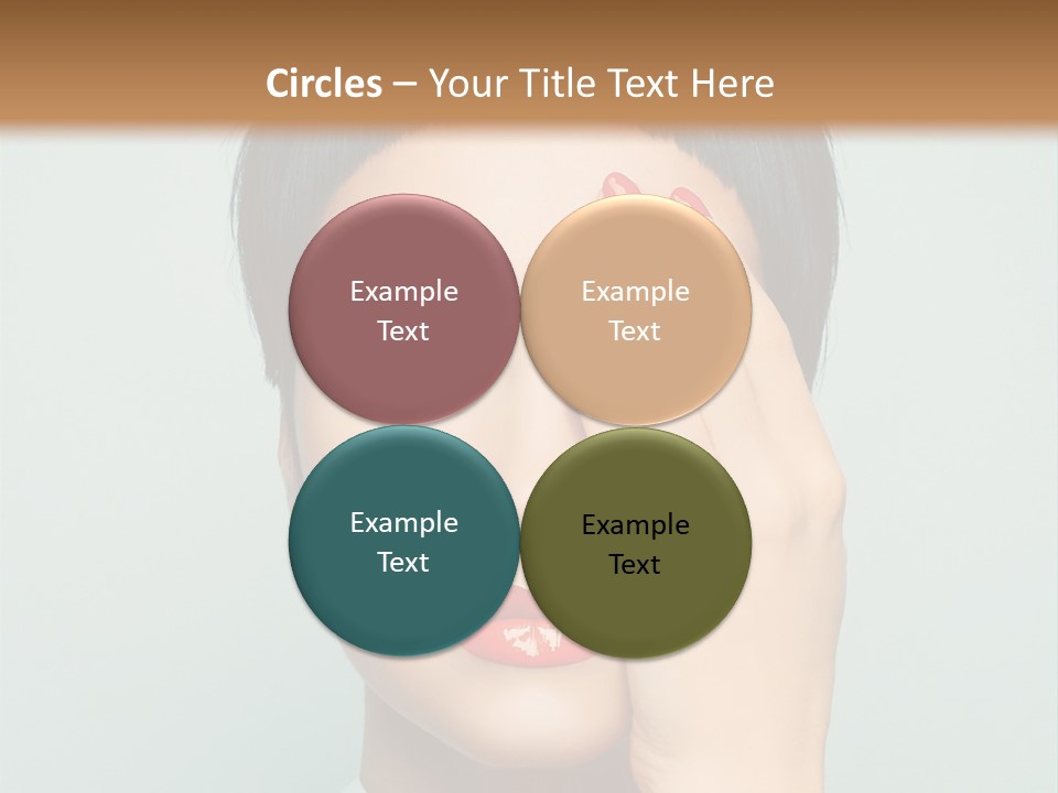 A Woman With Red Lipstick Holding Her Hands To Her Face PowerPoint Template