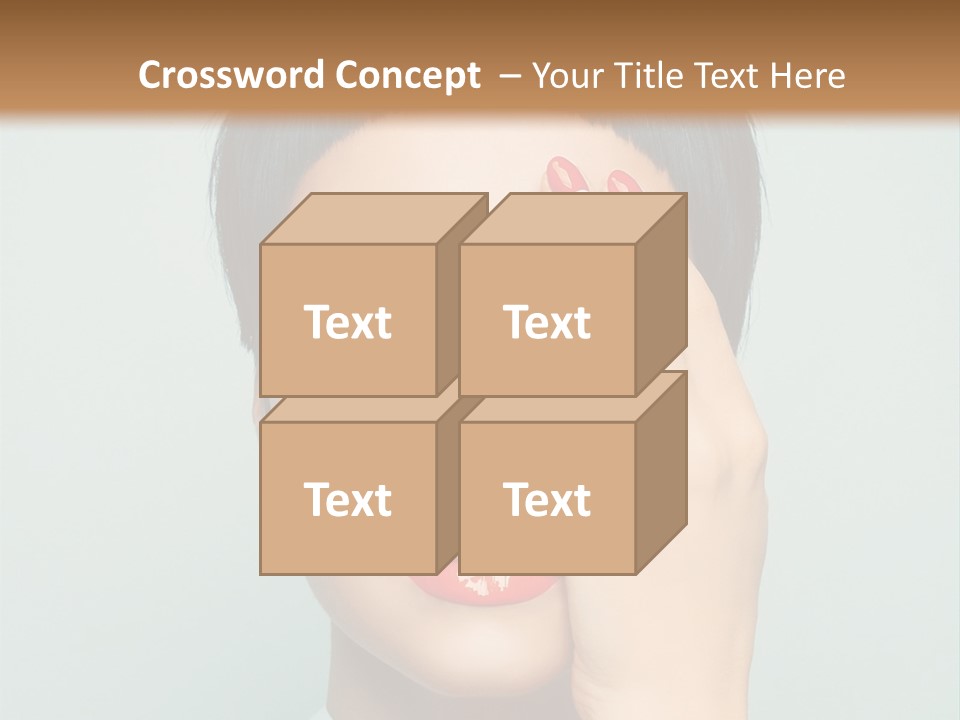 A Woman With Red Lipstick Holding Her Hands To Her Face PowerPoint Template