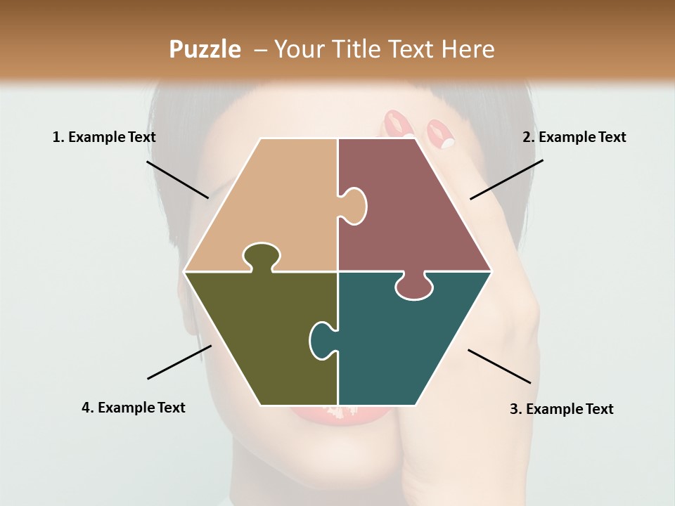 A Woman With Red Lipstick Holding Her Hands To Her Face PowerPoint Template