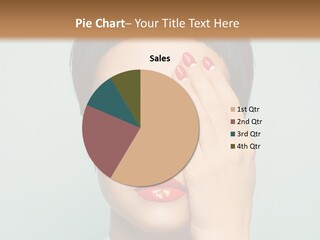 A Woman With Red Lipstick Holding Her Hands To Her Face PowerPoint Template