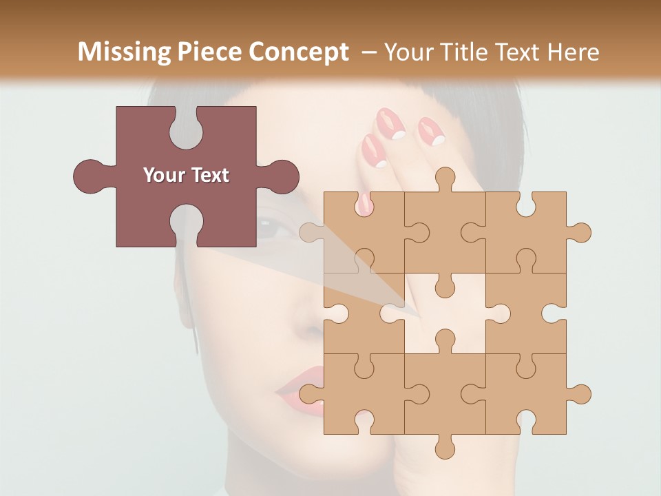 A Woman With Red Lipstick Holding Her Hands To Her Face PowerPoint Template