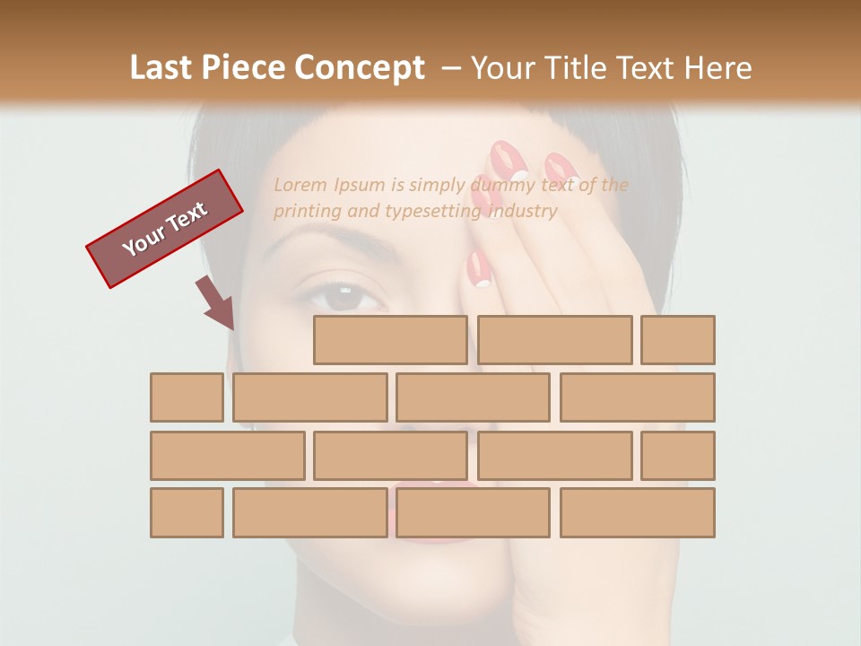 A Woman With Red Lipstick Holding Her Hands To Her Face PowerPoint Template
