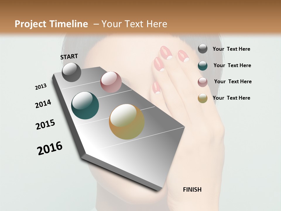 A Woman With Red Lipstick Holding Her Hands To Her Face PowerPoint Template