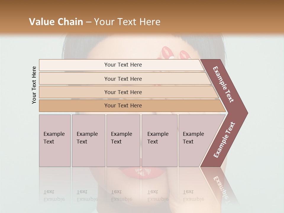 A Woman With Red Lipstick Holding Her Hands To Her Face PowerPoint Template