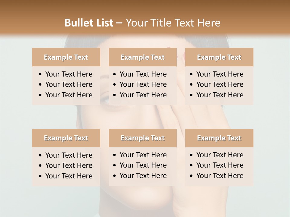 A Woman With Red Lipstick Holding Her Hands To Her Face PowerPoint Template