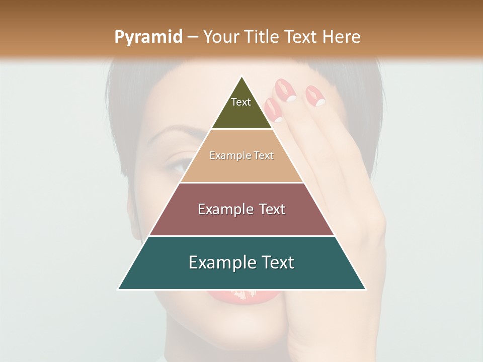 A Woman With Red Lipstick Holding Her Hands To Her Face PowerPoint Template