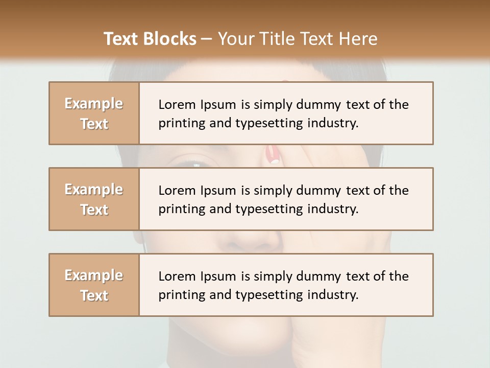 A Woman With Red Lipstick Holding Her Hands To Her Face PowerPoint Template