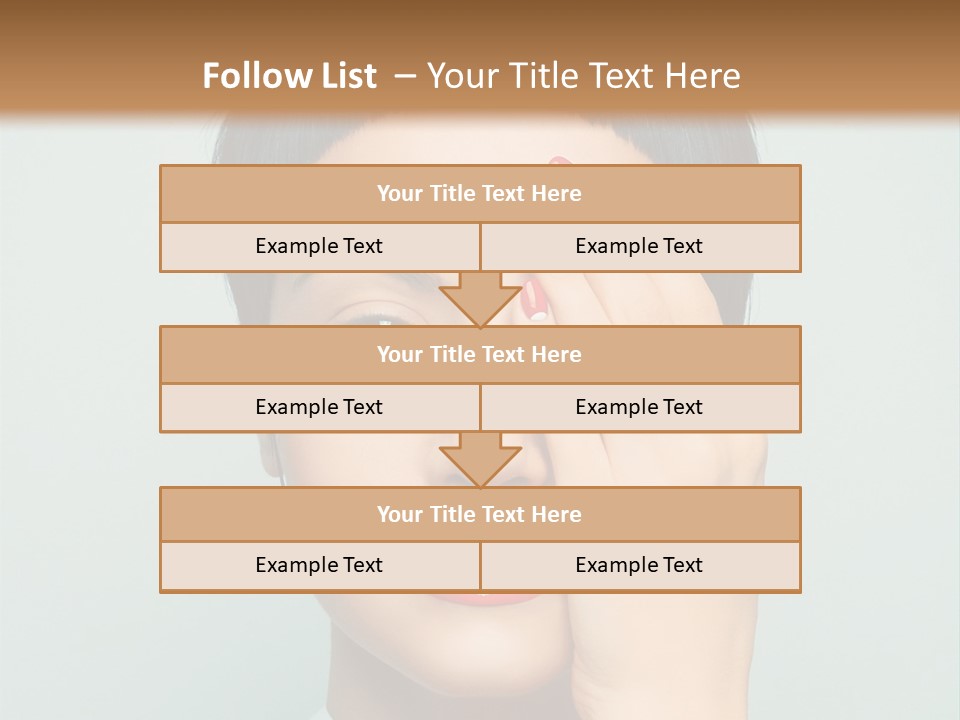 A Woman With Red Lipstick Holding Her Hands To Her Face PowerPoint Template