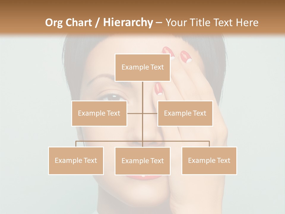 A Woman With Red Lipstick Holding Her Hands To Her Face PowerPoint Template