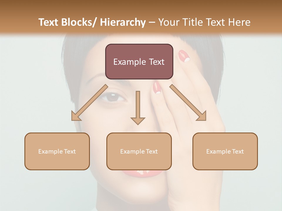 A Woman With Red Lipstick Holding Her Hands To Her Face PowerPoint Template