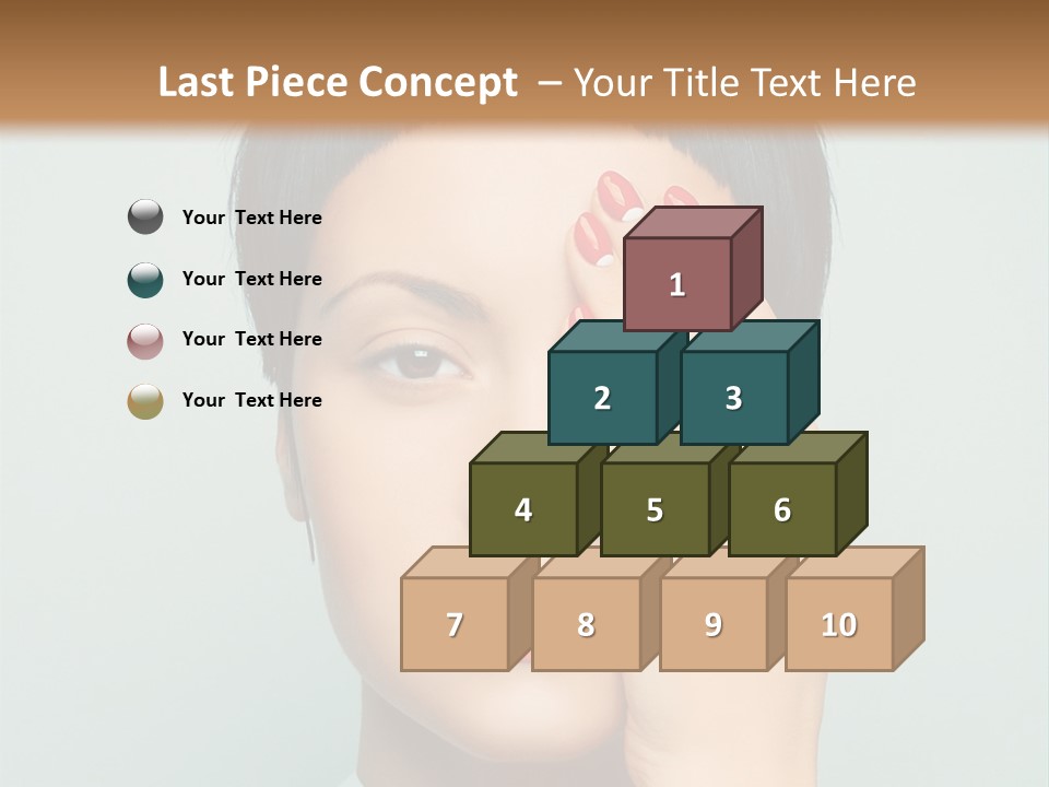 A Woman With Red Lipstick Holding Her Hands To Her Face PowerPoint Template