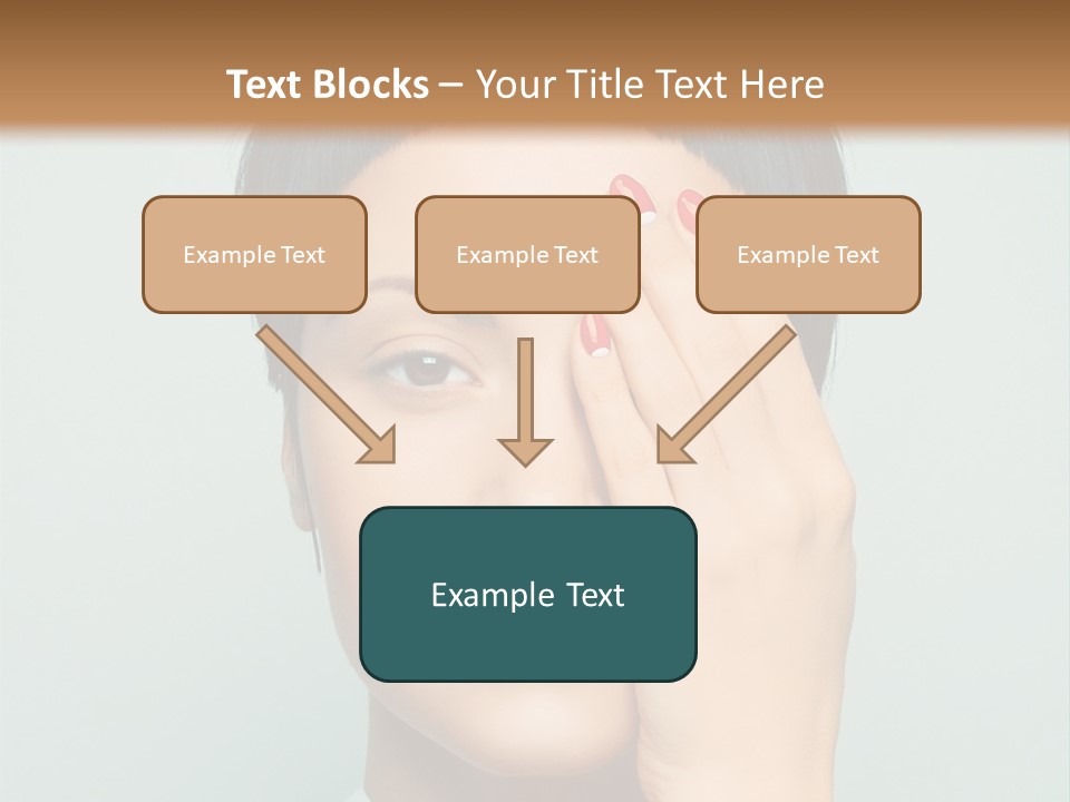 A Woman With Red Lipstick Holding Her Hands To Her Face PowerPoint Template