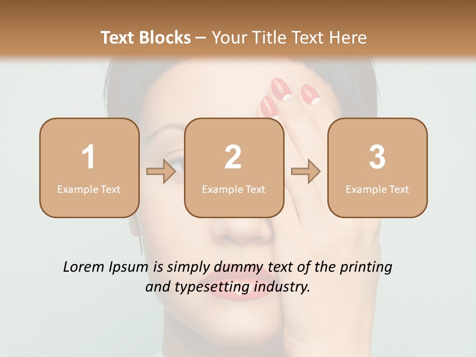 A Woman With Red Lipstick Holding Her Hands To Her Face PowerPoint Template