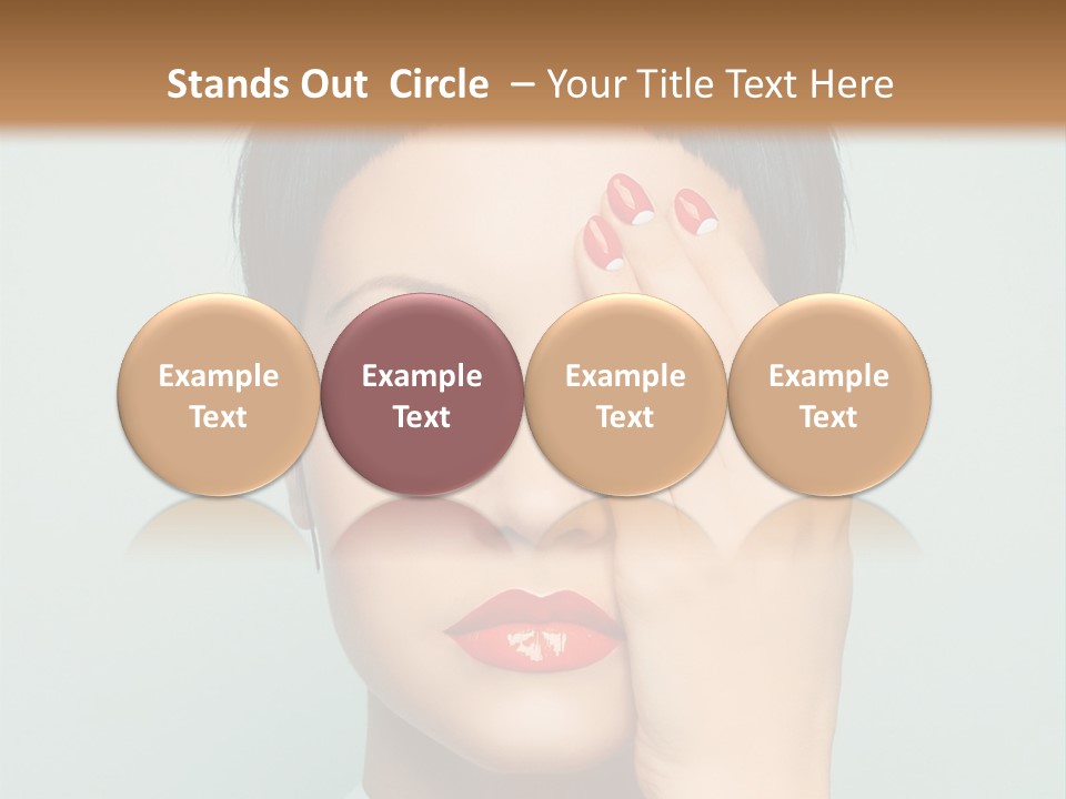 A Woman With Red Lipstick Holding Her Hands To Her Face PowerPoint Template