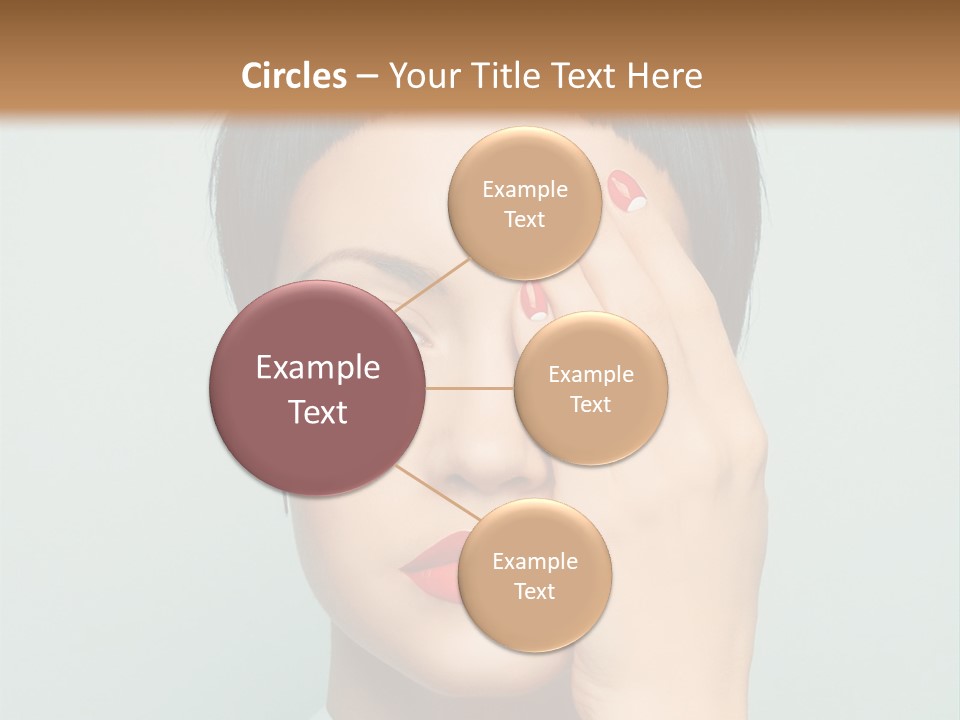 A Woman With Red Lipstick Holding Her Hands To Her Face PowerPoint Template