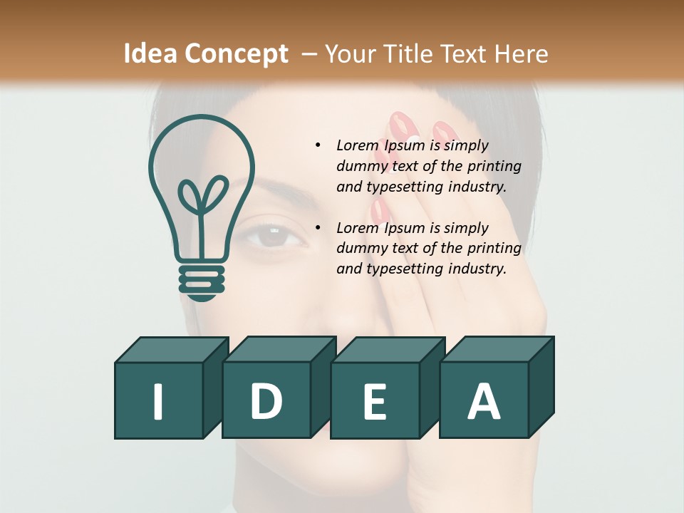 A Woman With Red Lipstick Holding Her Hands To Her Face PowerPoint Template