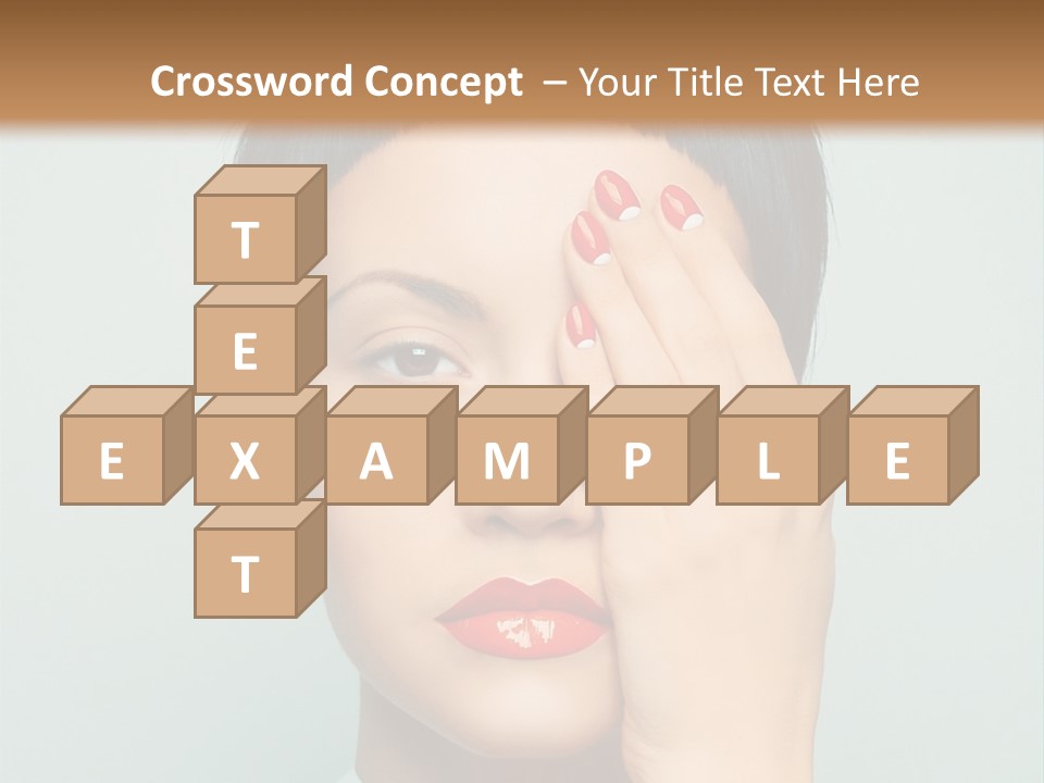 A Woman With Red Lipstick Holding Her Hands To Her Face PowerPoint Template