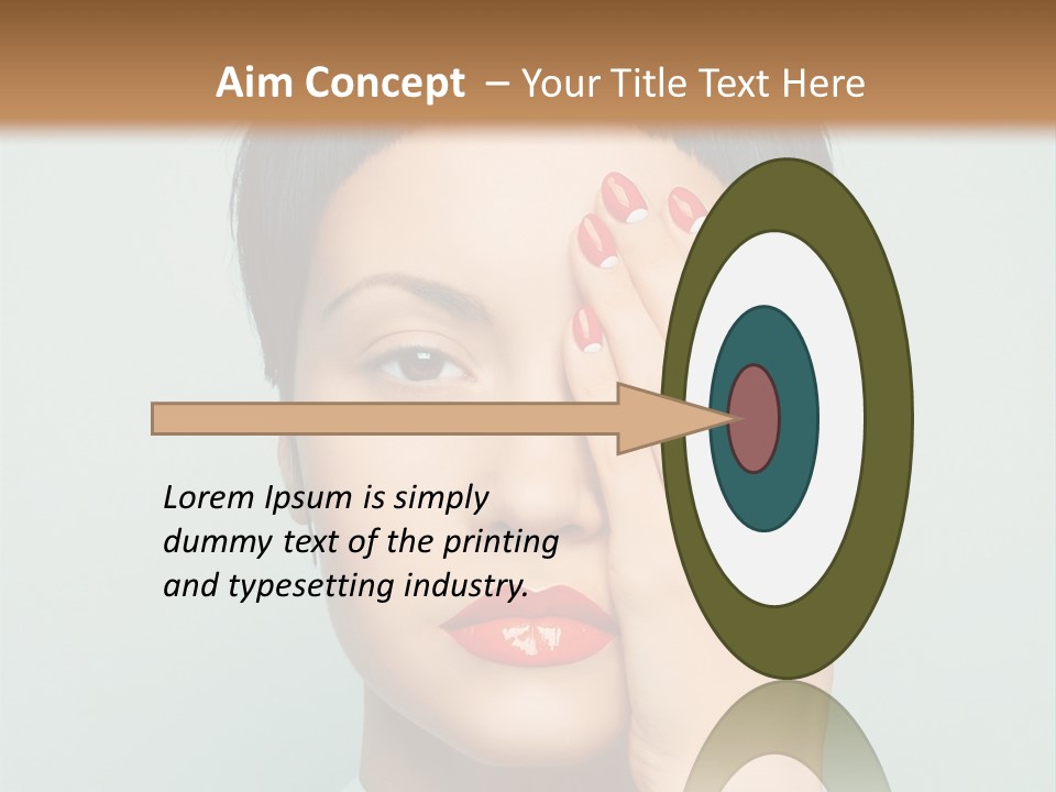 A Woman With Red Lipstick Holding Her Hands To Her Face PowerPoint Template