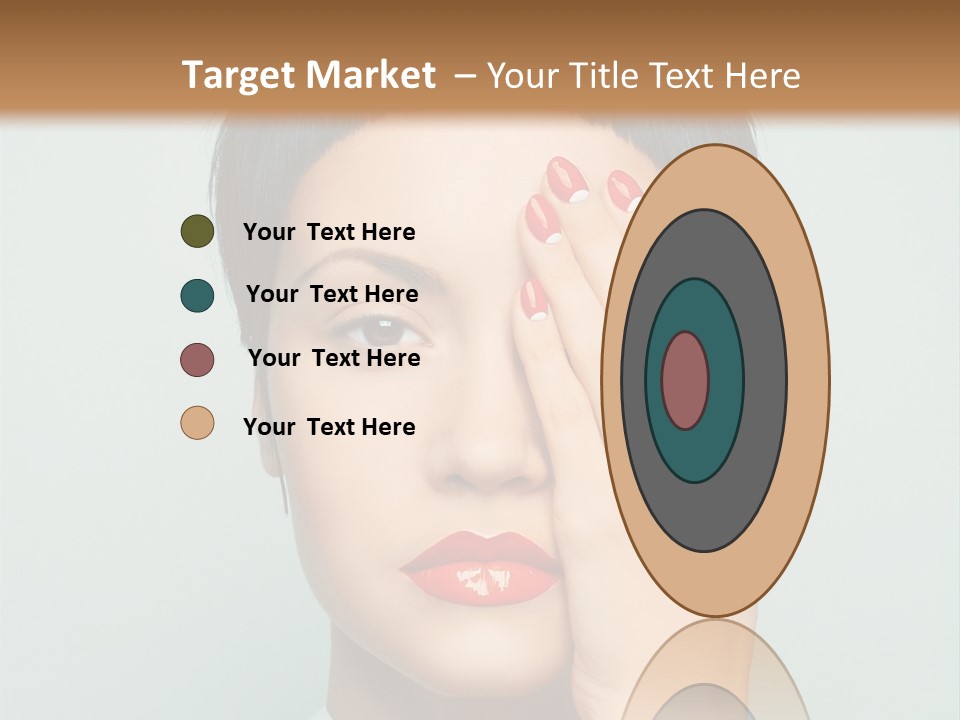 A Woman With Red Lipstick Holding Her Hands To Her Face PowerPoint Template