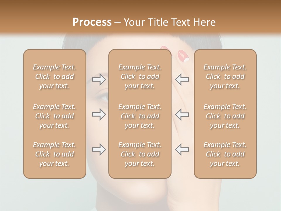 A Woman With Red Lipstick Holding Her Hands To Her Face PowerPoint Template