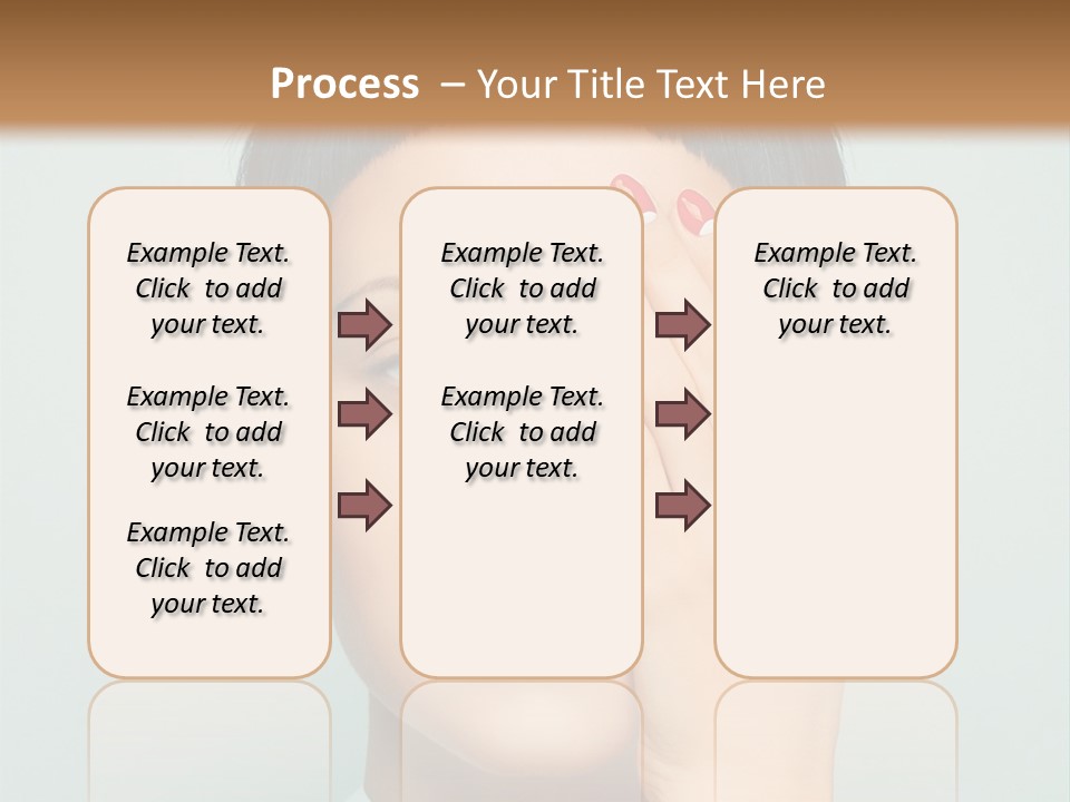 A Woman With Red Lipstick Holding Her Hands To Her Face PowerPoint Template