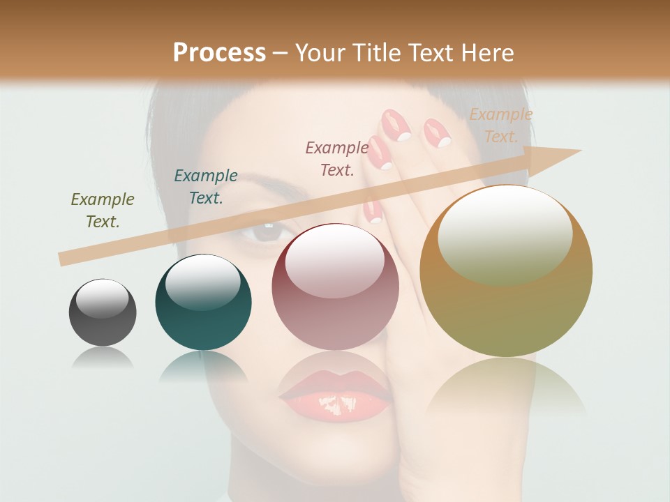 A Woman With Red Lipstick Holding Her Hands To Her Face PowerPoint Template