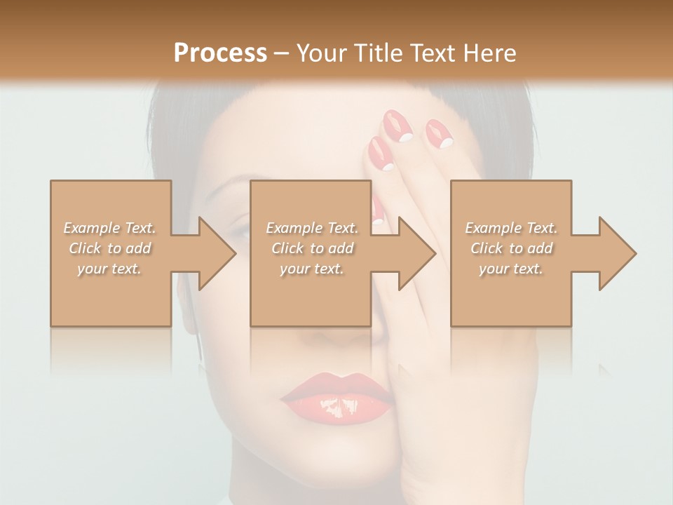 A Woman With Red Lipstick Holding Her Hands To Her Face PowerPoint Template