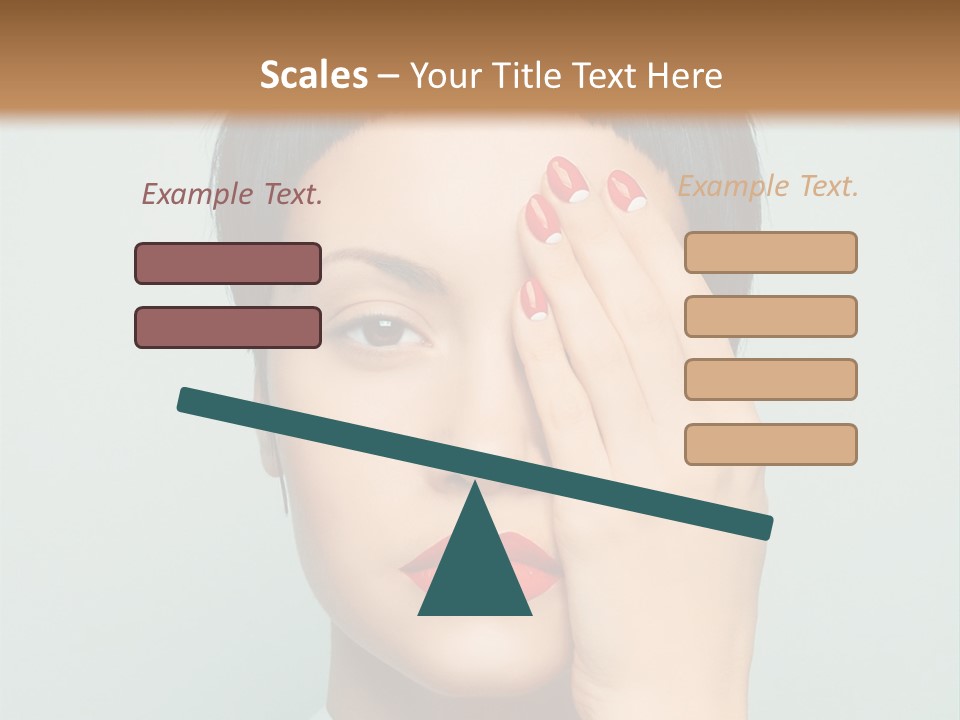 A Woman With Red Lipstick Holding Her Hands To Her Face PowerPoint Template