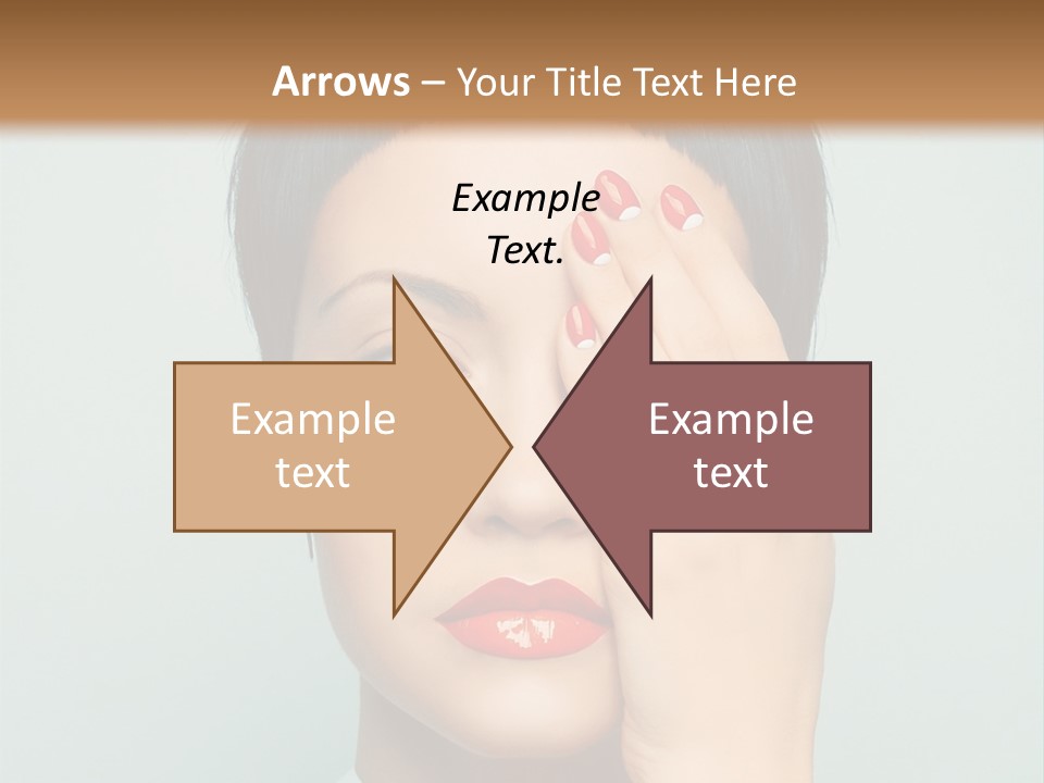 A Woman With Red Lipstick Holding Her Hands To Her Face PowerPoint Template