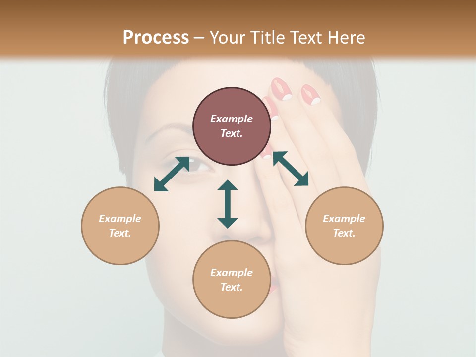 A Woman With Red Lipstick Holding Her Hands To Her Face PowerPoint Template