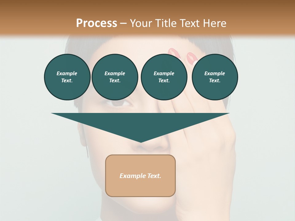 A Woman With Red Lipstick Holding Her Hands To Her Face PowerPoint Template